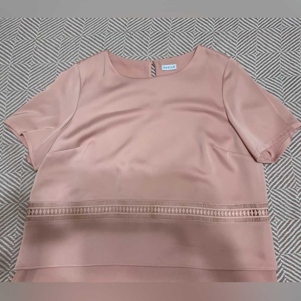 Eastex,Women's Pink Blouse,size 14, feminine,classic,office,silky